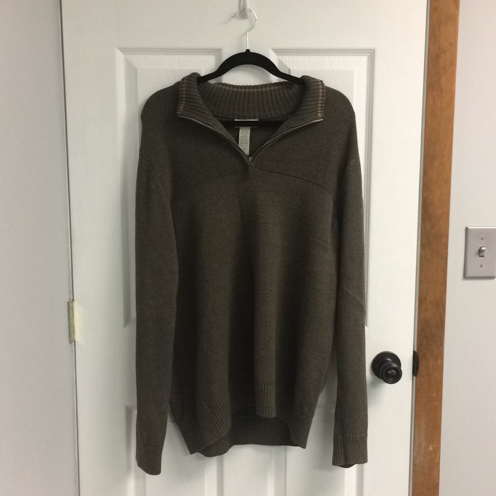 Dockers Brownish Green Quarter-Zip Sweater